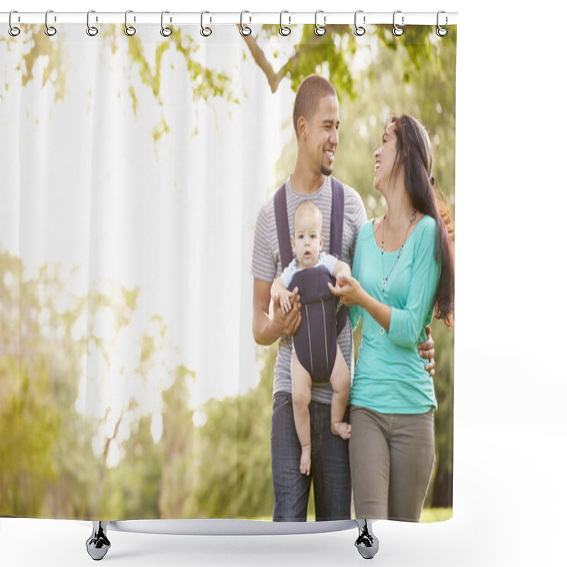 Personality  Family With Baby Son Shower Curtains