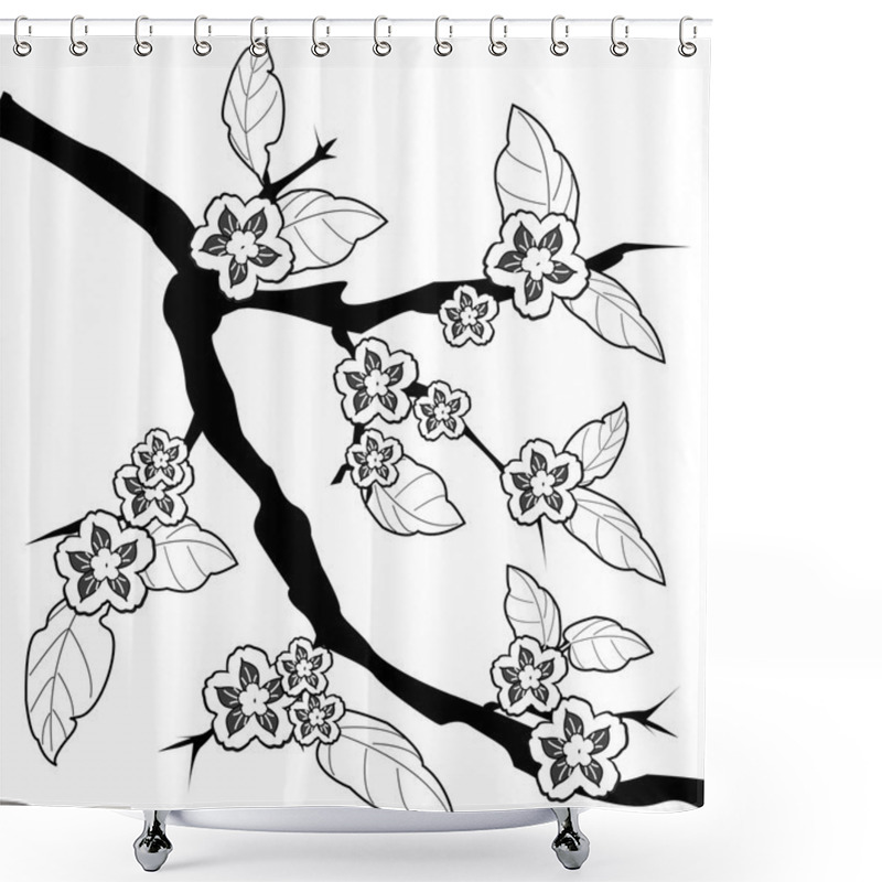 Personality  Sakura Branch Shower Curtains