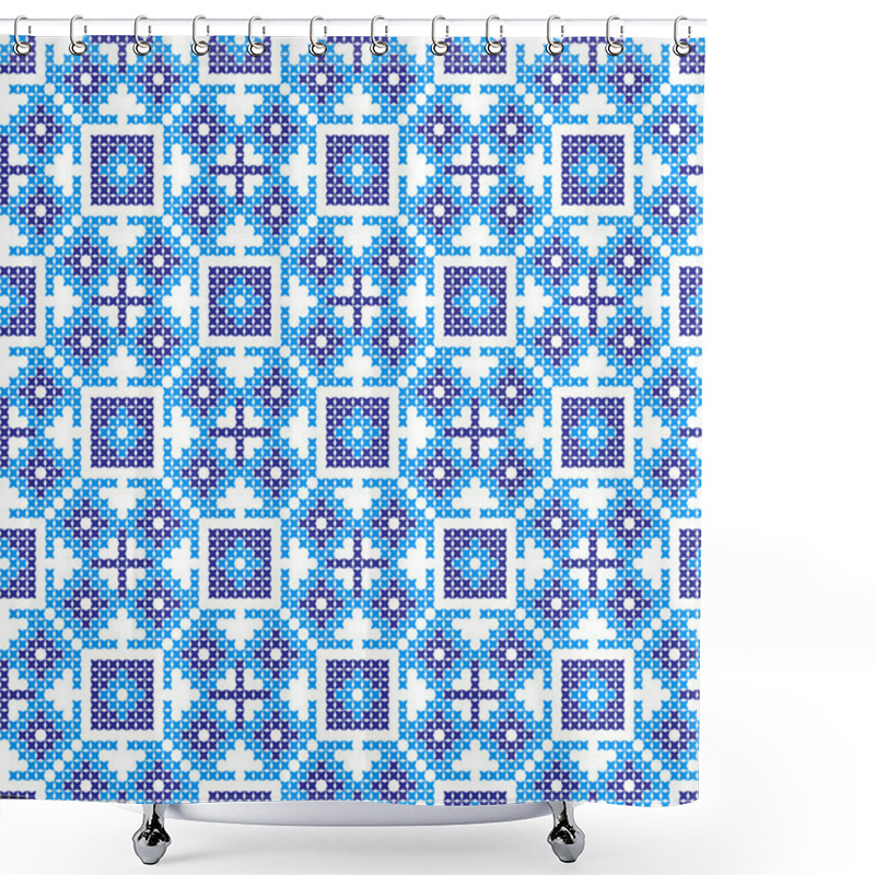 Personality  Embroidered Pattern On Transparent Background Shower Curtains