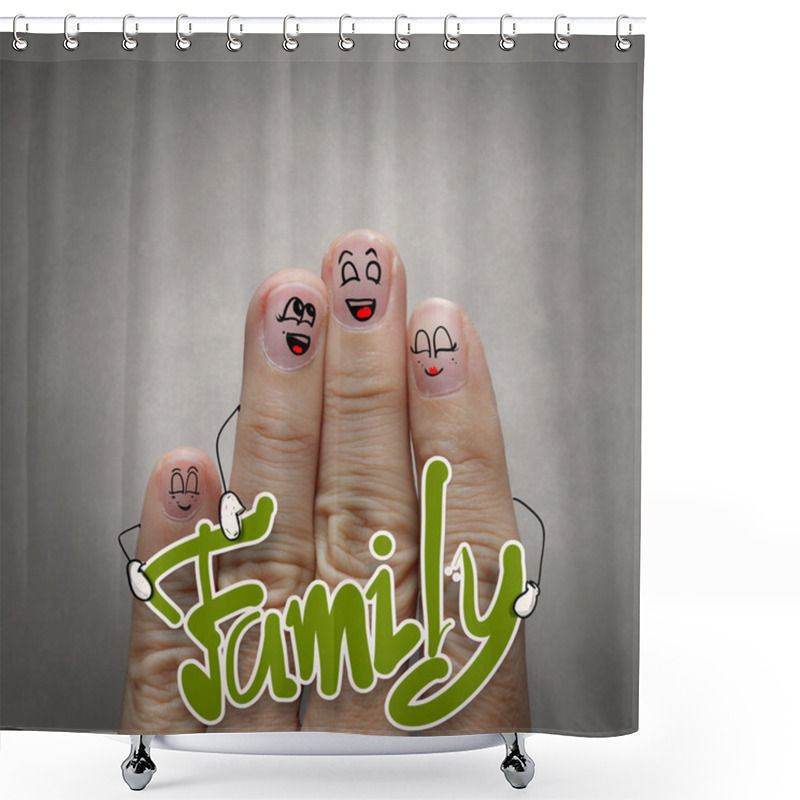 Personality  A Happy Finger Family Shower Curtains