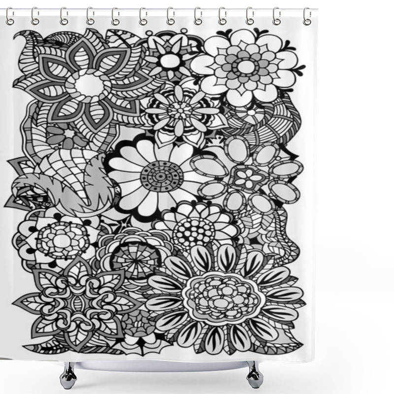 Personality  Floral Zentangle Shower Curtains