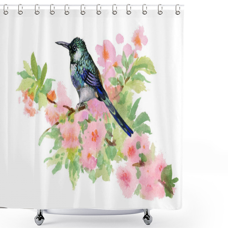 Personality  Bird On Branch Shower Curtains