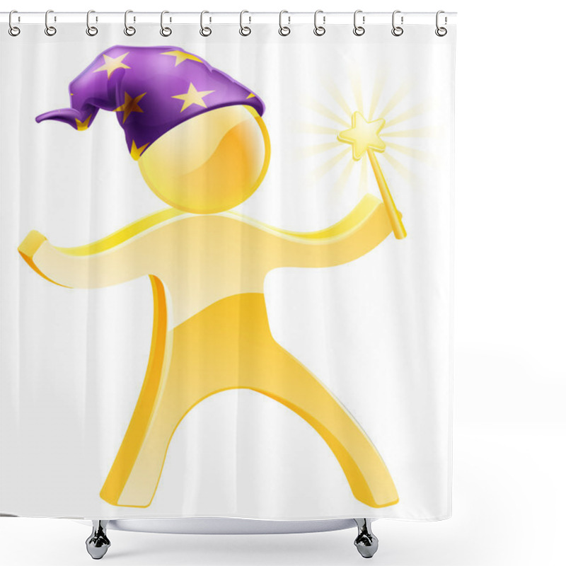 Personality  Wizard Gold Person Shower Curtains