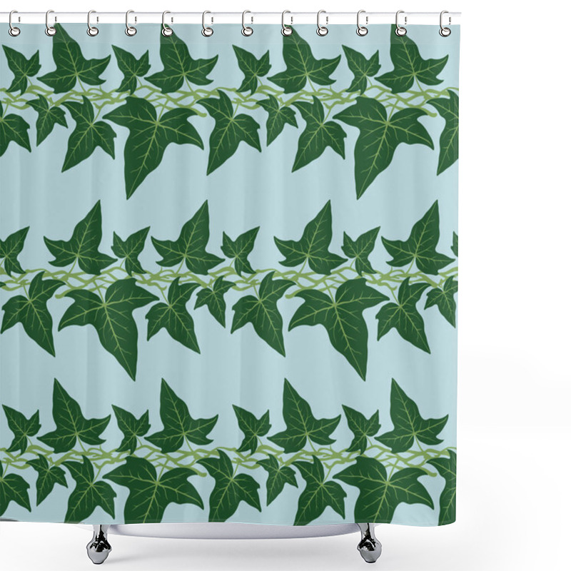 Personality  Vector Seamless Pattern With The Ivy Leaves Shower Curtains