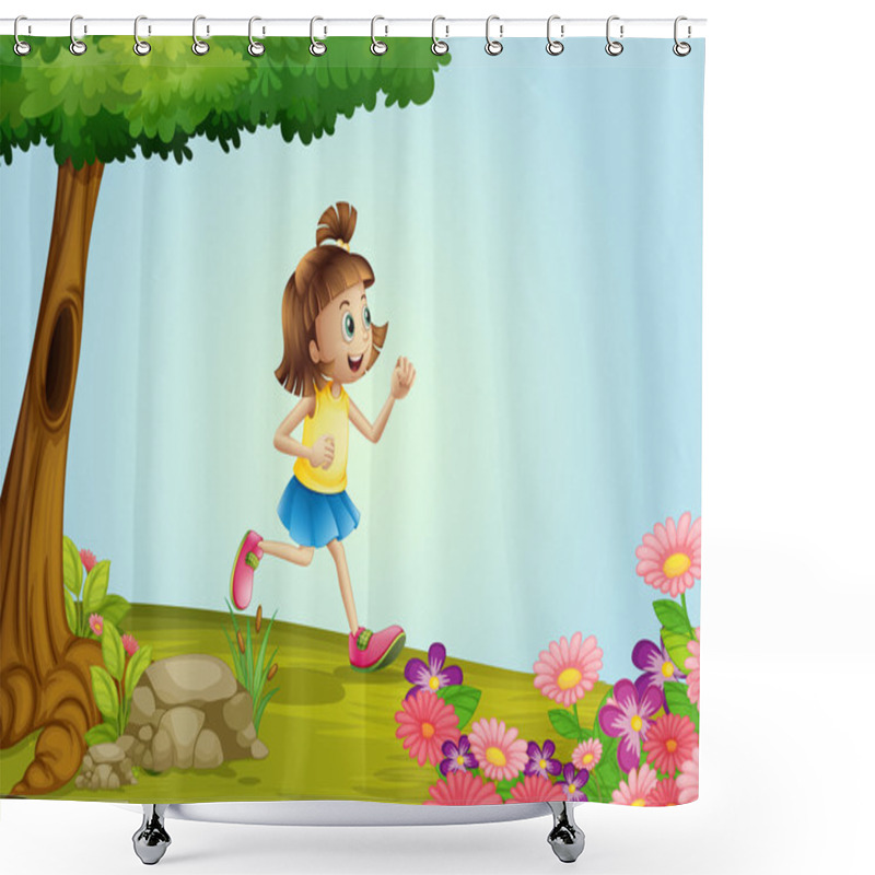 Personality  A Girl Running In A Garden Shower Curtains