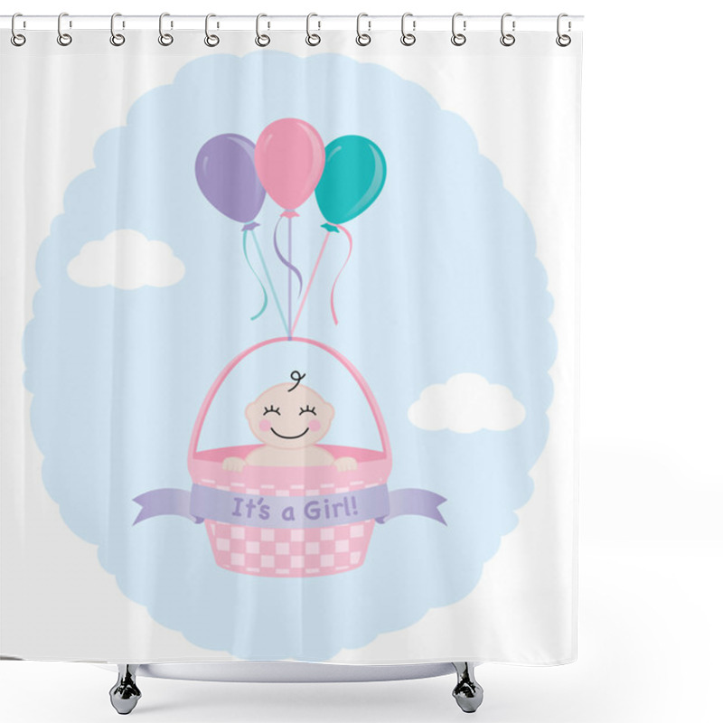 Personality  It's A Girl. Baby Girl Arrival Shower Curtains