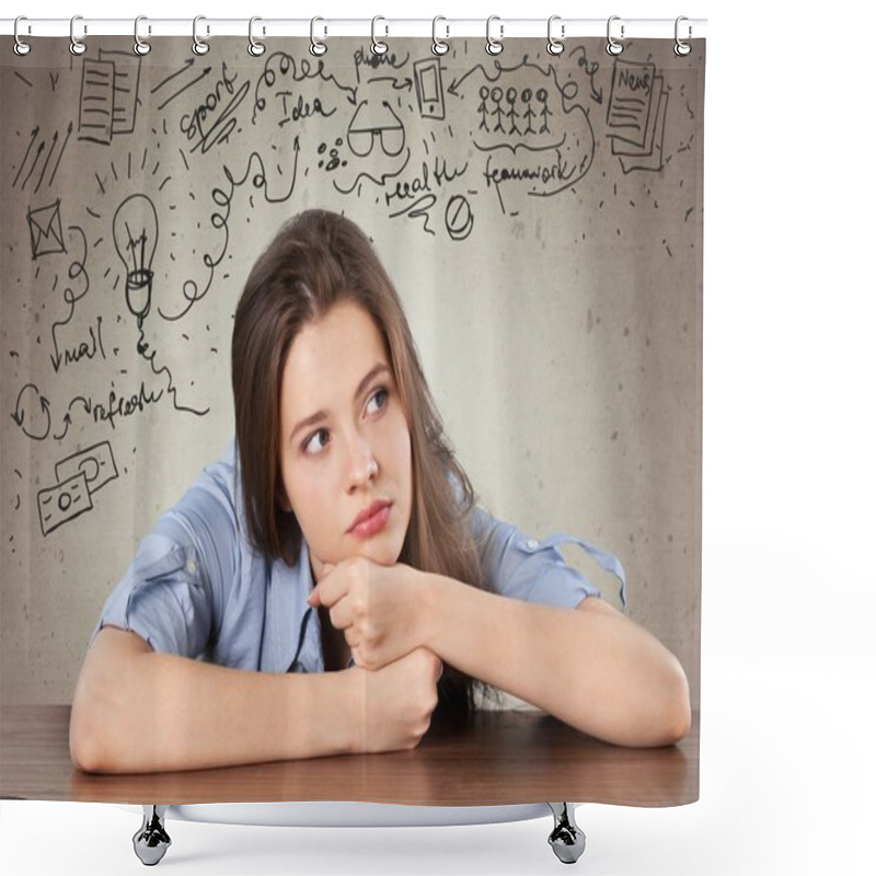 Personality  Young Female Student Shower Curtains