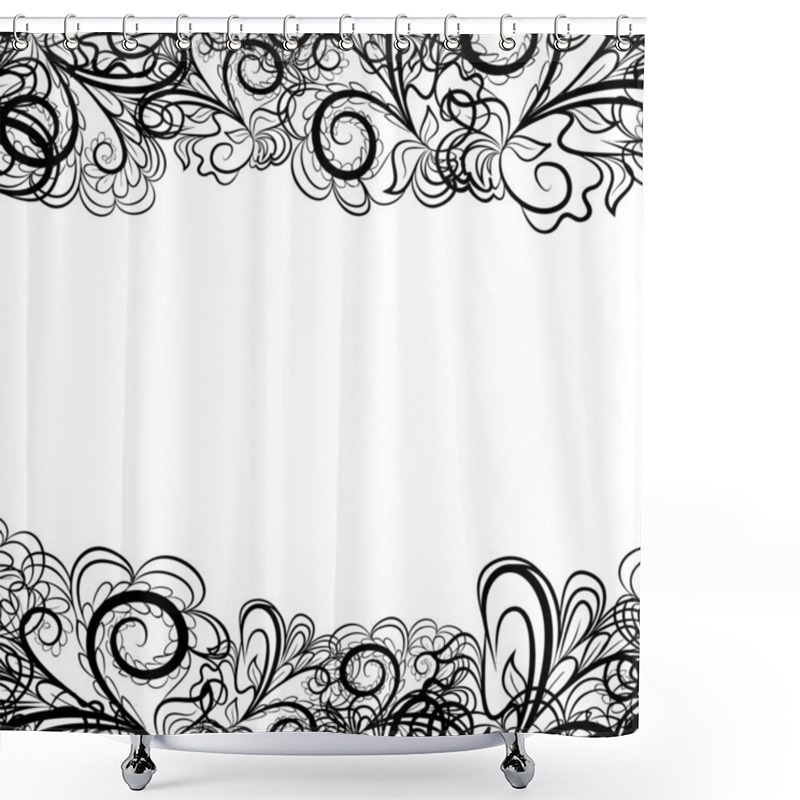 Personality  Black Lace Border Shower Curtains