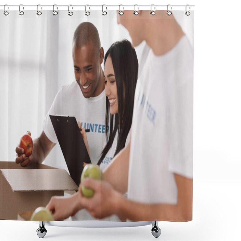 Personality  Group Of Multiethnic Volunteers Shower Curtains