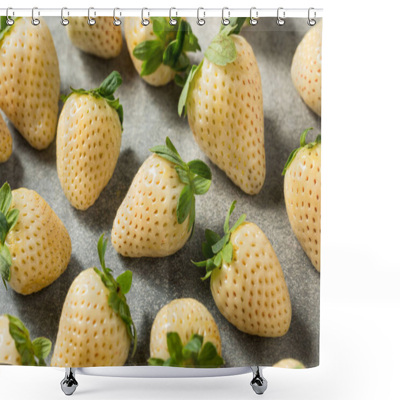 Personality  Organic Raw White Pineberry Strawberry In A Bowl Shower Curtains