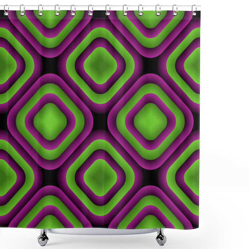 Personality  Bulge Rhombuses Optical Illusion Vector Seamless Pattern Shower Curtains