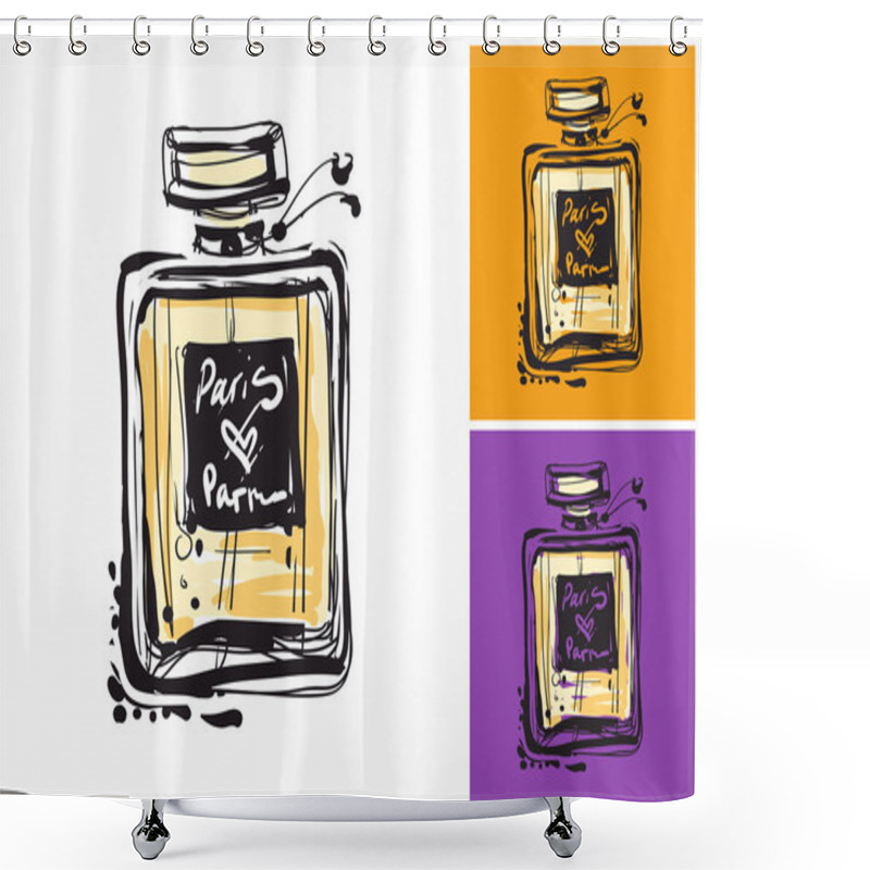 Personality  Fashion Perfume Sketch Shower Curtains