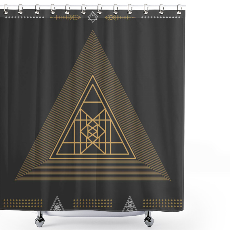 Personality  Set Of Geometric Hipster Shapes 9znkl72211black Shower Curtains