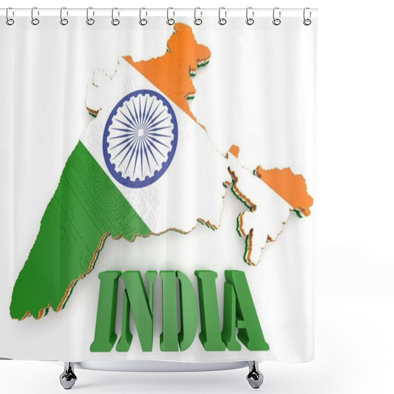 Personality  Map Illustration Of India With Flag Shower Curtains