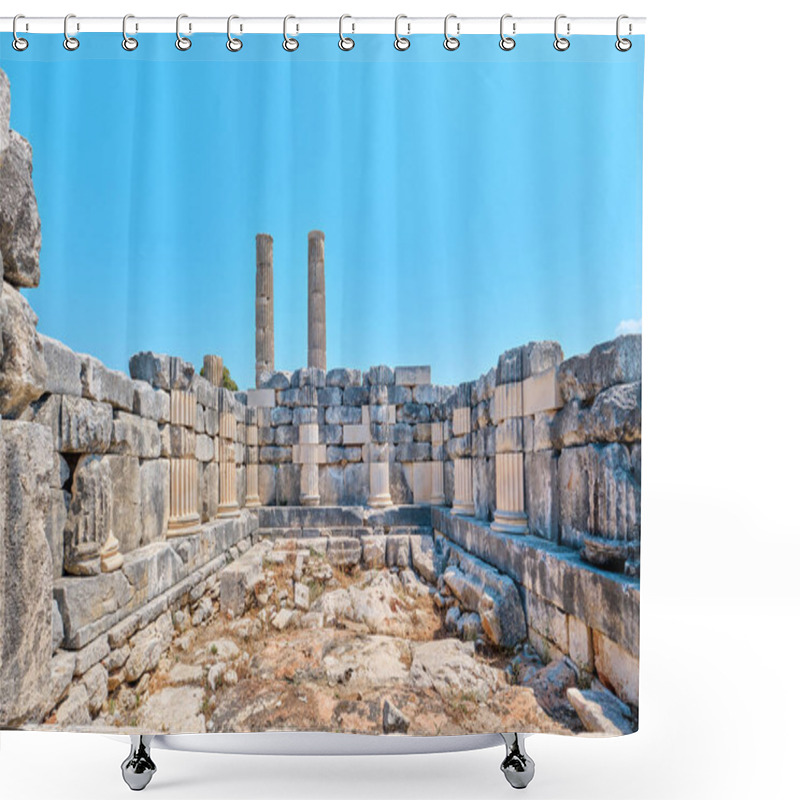 Personality  Mugla, Turkey - July 14, 2023: Goddess Leto Temple In Letoon Ancient City. City Was The Religious Centre Of Xanthos And The Lycian League Shower Curtains