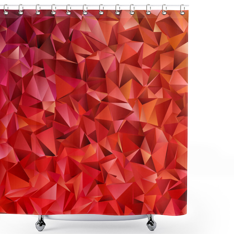 Personality  Dark Red Geometrical Abstract Tiled Triangle Pattern Background - Vector Mosaic Design From Colored Triangles Shower Curtains