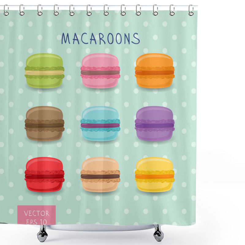 Personality  Set Of Macaroons. Vector Illustration Shower Curtains