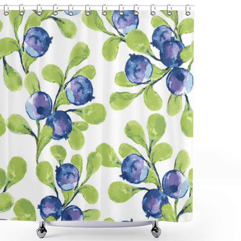 Personality  Seamless Pattern With Blueberries. Shower Curtains