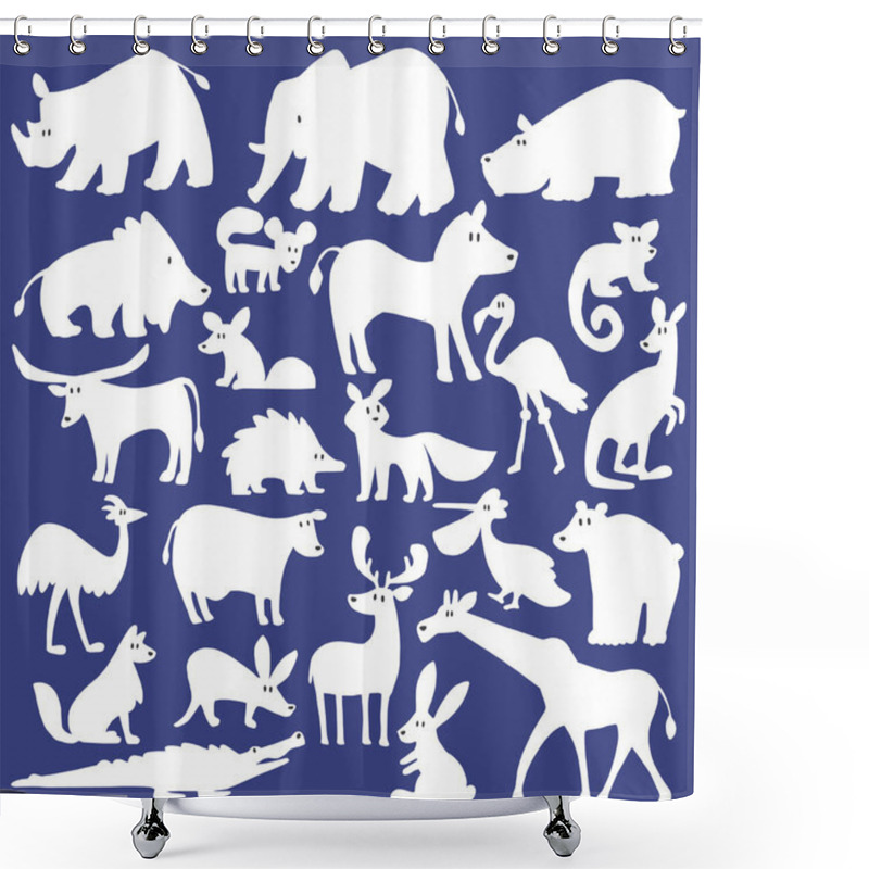 Personality  Animal Illustration Material Of A Simple Silhouette,It Is A Vector Material, Shower Curtains