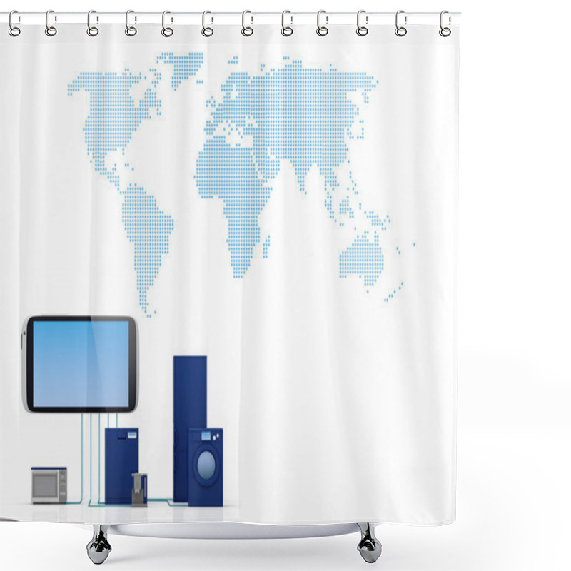 Personality  Internet Of Things Concept Shower Curtains