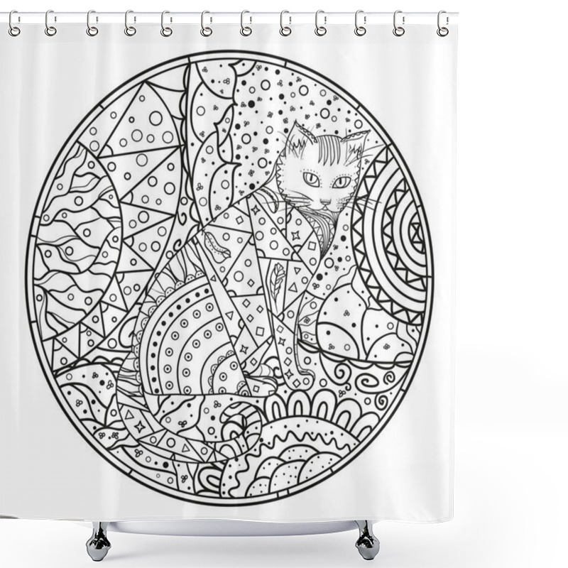 Personality  Zendala.Line Art. Shower Curtains