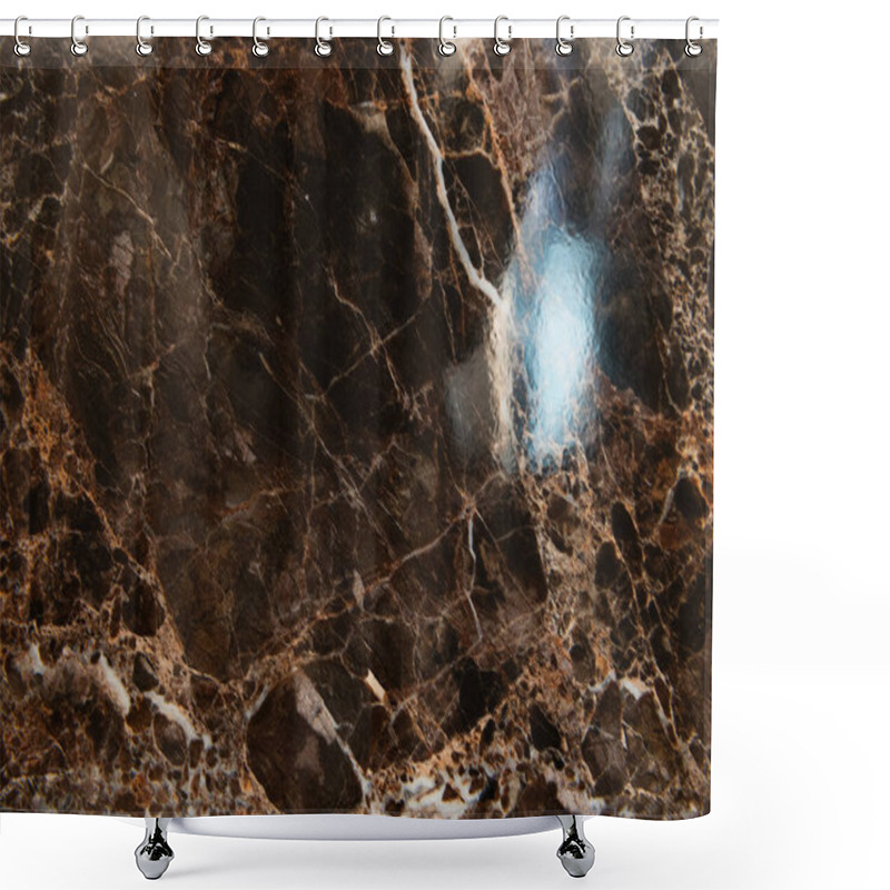 Personality  Background Of Dark, Marble Glossy Stone With Streaks, Top View Shower Curtains