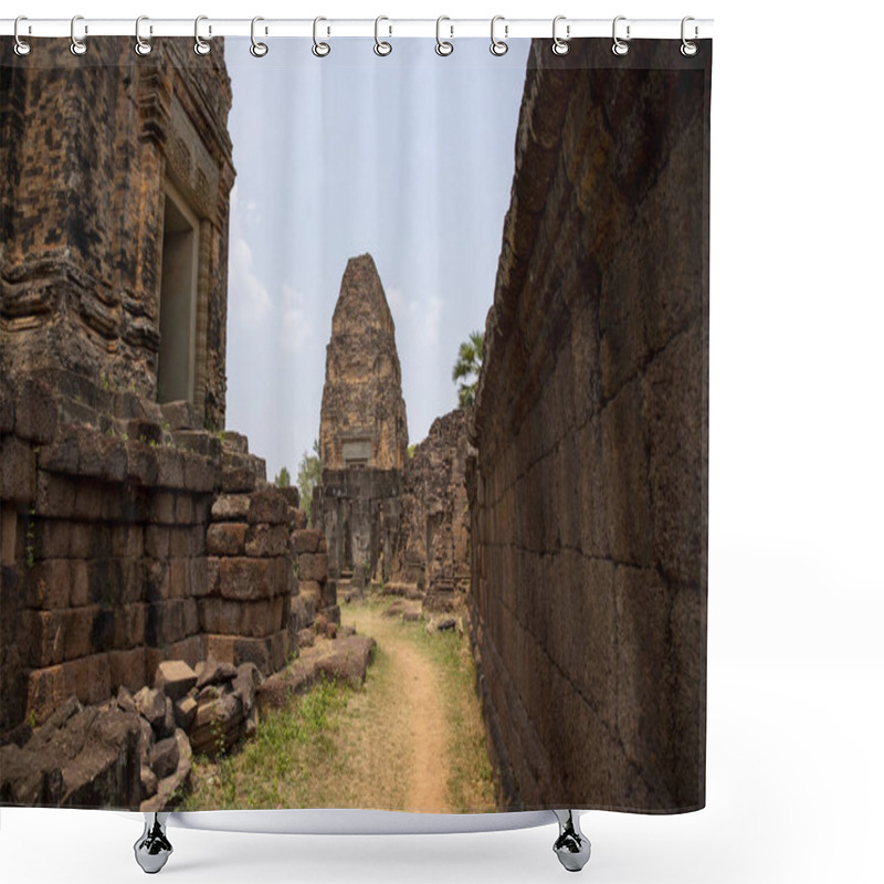 Personality  Landscape With Ancient Temple In Angkor Wat Complex, Cambodia. Pre Rup Temple Internal Yard And Stone Wall. Khmer Architecture Legacy. Tourist Place Of Interest. Tourism Travel And Sightseeing In Asia Shower Curtains