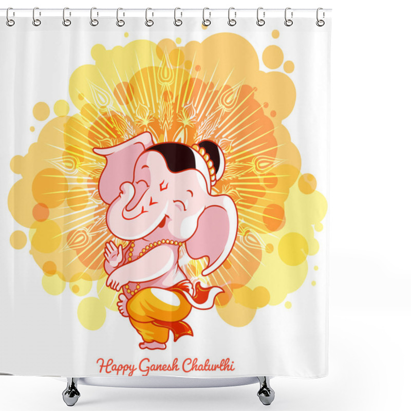 Personality  Greeting Card For Ganesh Birthday. Shower Curtains