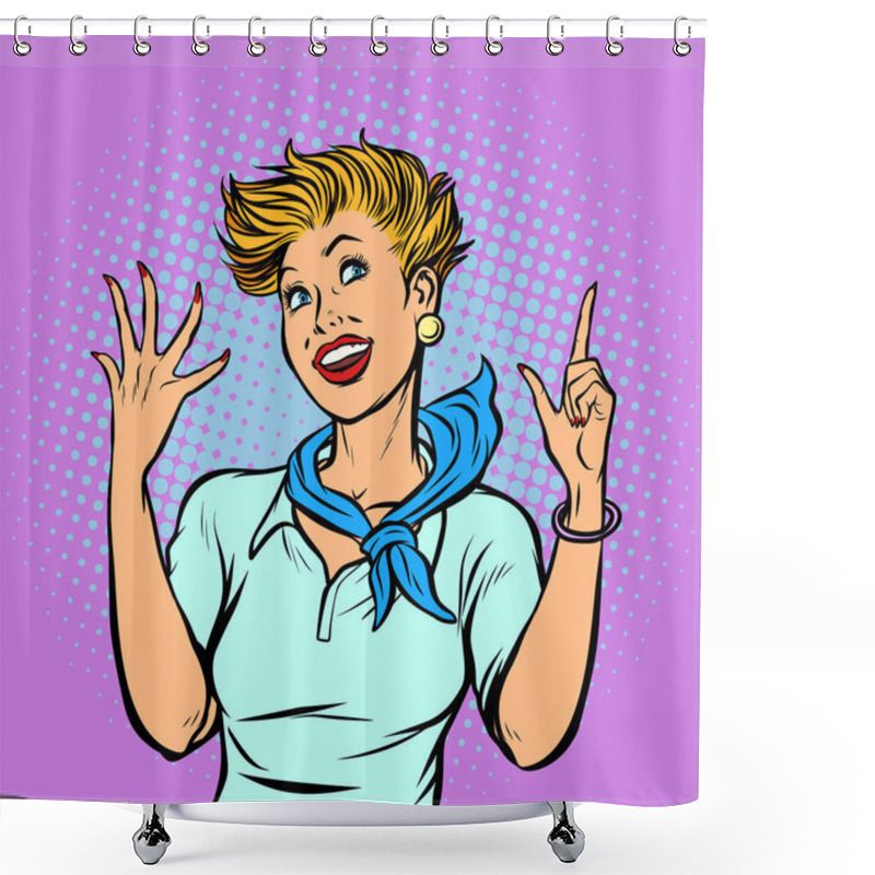 Personality  Stewardess Counts On Fingers Shower Curtains