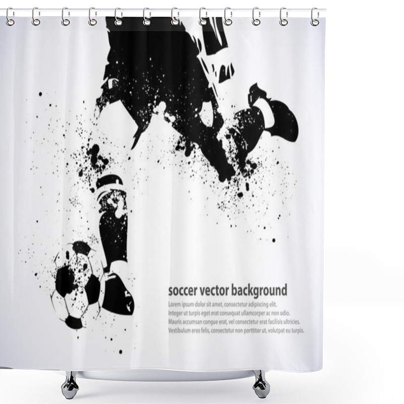 Personality  Grunge Soccer Poster Shower Curtains