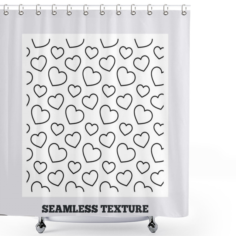 Personality  Hearts Stripped Geometric Seamless Pattern. Shower Curtains