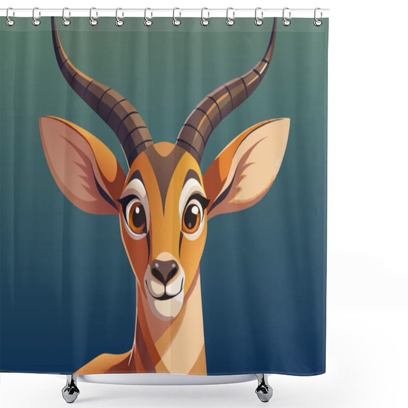 Personality  Cute Antelope With Big Eyes And Striped Legs In Cartoon Style Shower Curtains