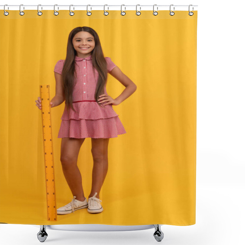 Personality  Back To School. Algebra And Geometry. Kid Study Math. Measure The Size. Shower Curtains