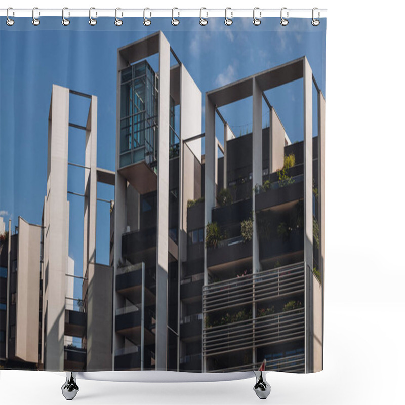 Personality  Milan, Italy - June 2023: Modern Architecture In Portello District Shower Curtains