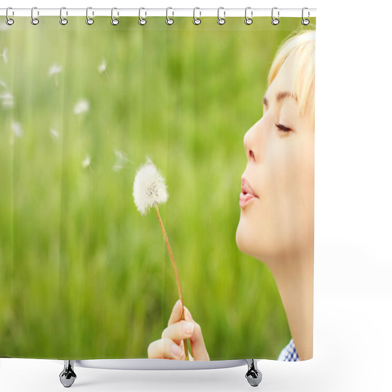 Personality  Woman With Dandelion Shower Curtains