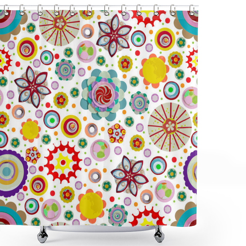 Personality  Abstract Seamless Flowers Pattern Shower Curtains