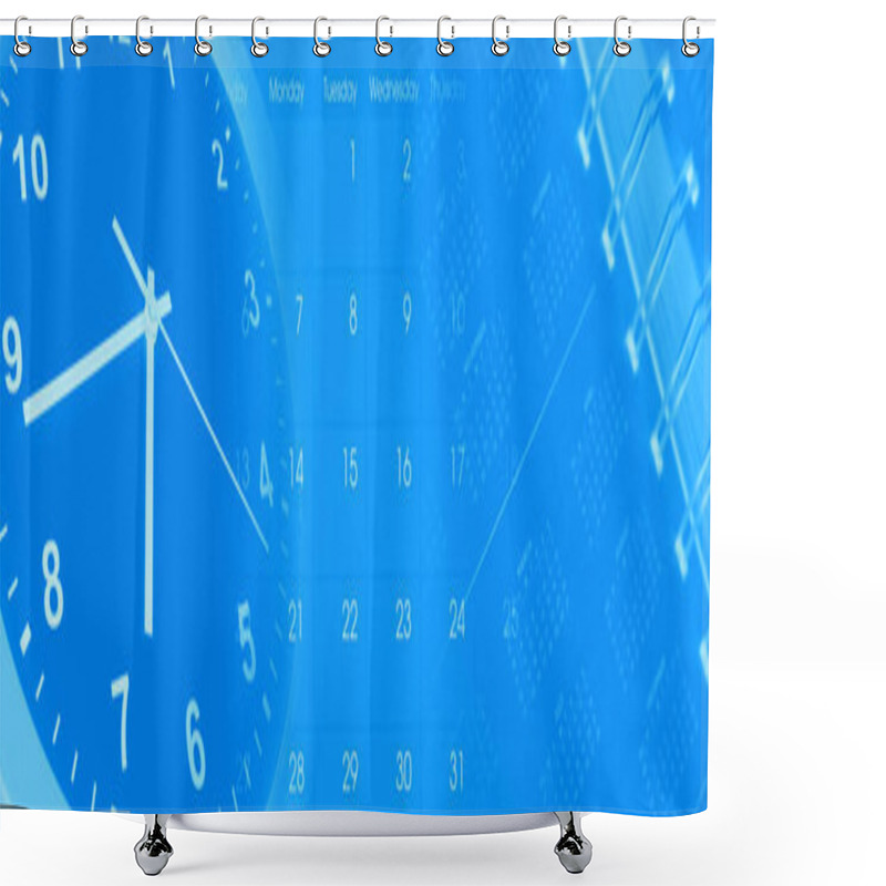 Personality  Clock Face And Calendars Composite Shower Curtains