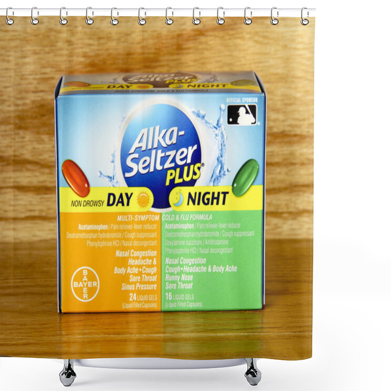 Personality  Box Of Alka-Seltzer Plus Day And Night Shower Curtains