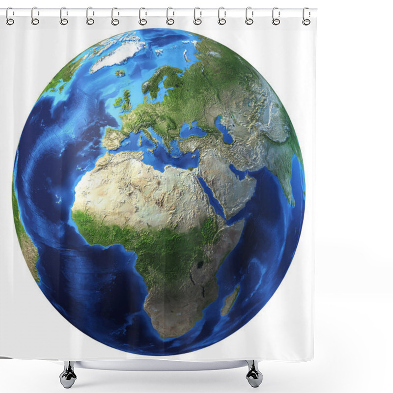 Personality  Planet Earth With Some Clouds. Europe And Africa View. Shower Curtains