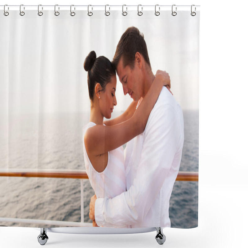 Personality  Couple Hugging With Eyes Closed Shower Curtains