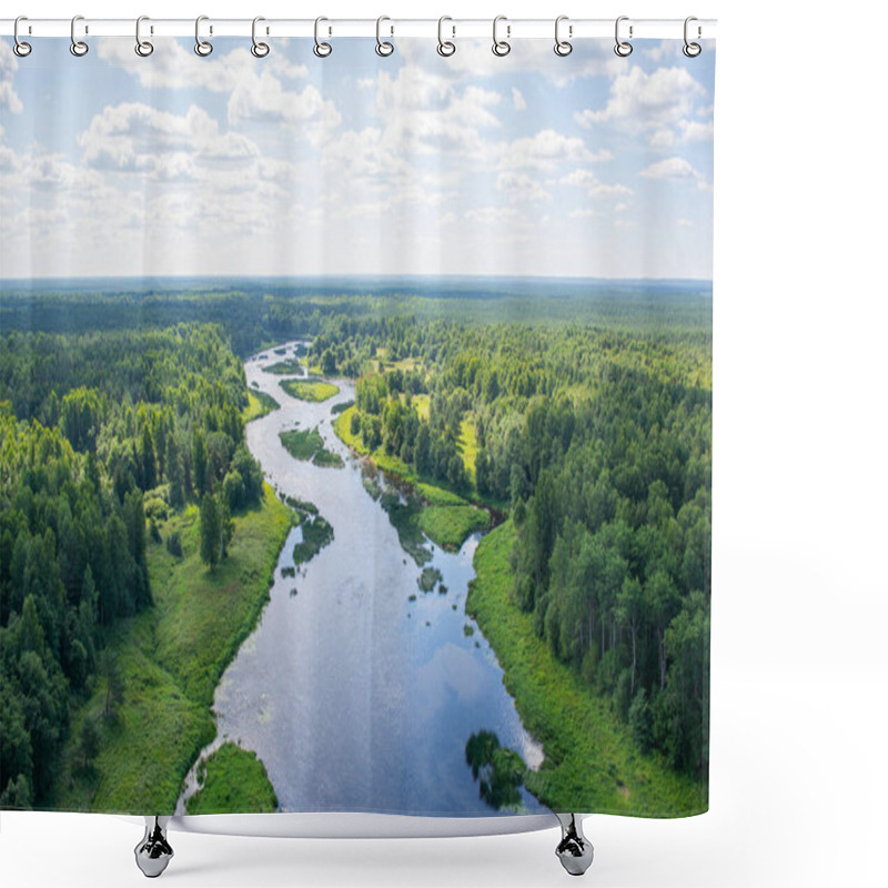 Personality  The River Bed Is Fascinating From A Height Shower Curtains