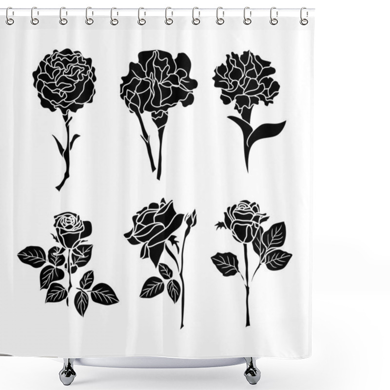 Personality  Flower Icons For Pattern Shower Curtains