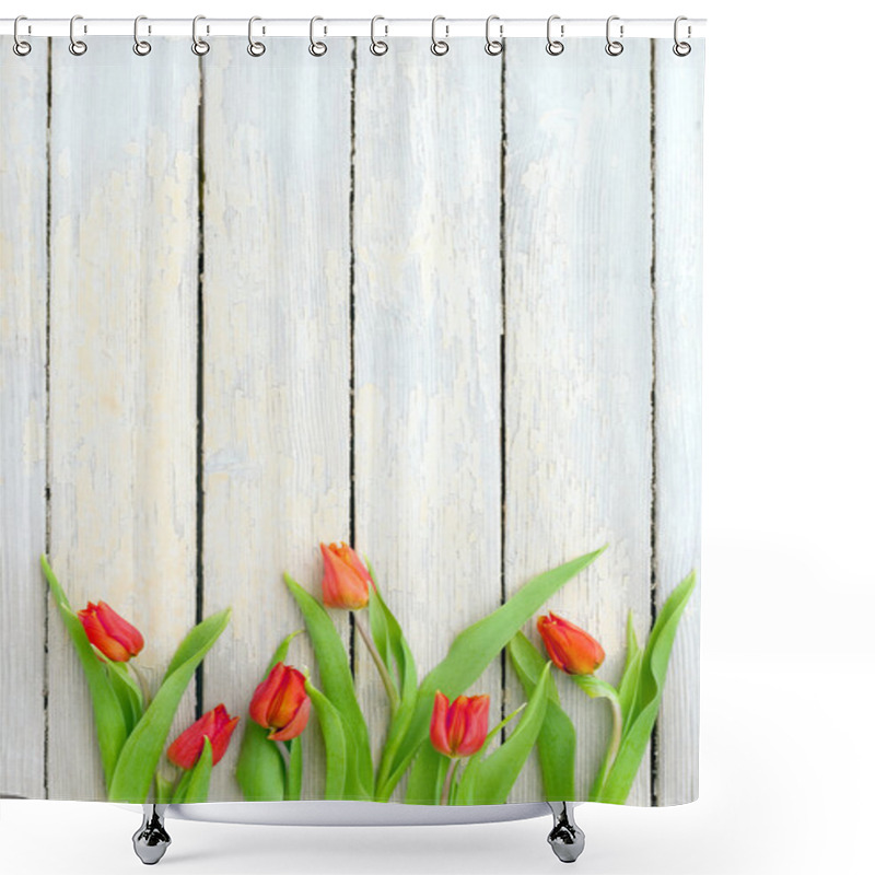 Personality  Red Tulips  Shower Curtains