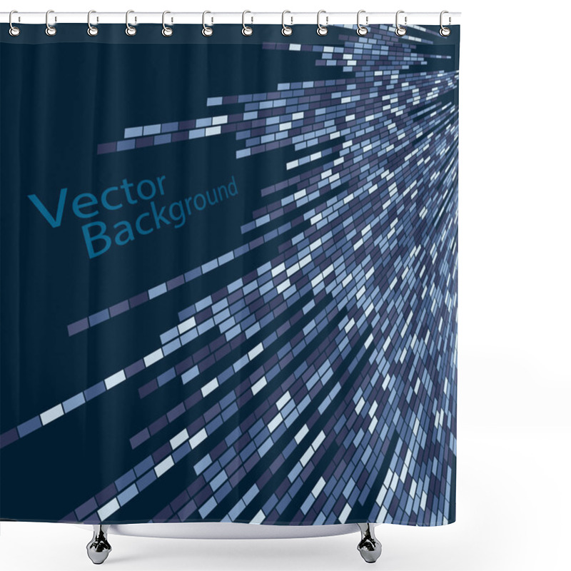 Personality  Abstract Blue Geometric  Background. Vector Illustration Shower Curtains