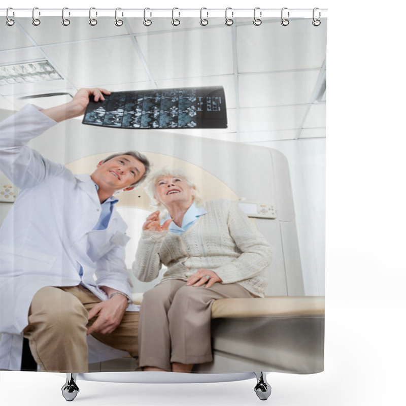 Personality  Radiologist With Patient Looking At X-ray Shower Curtains