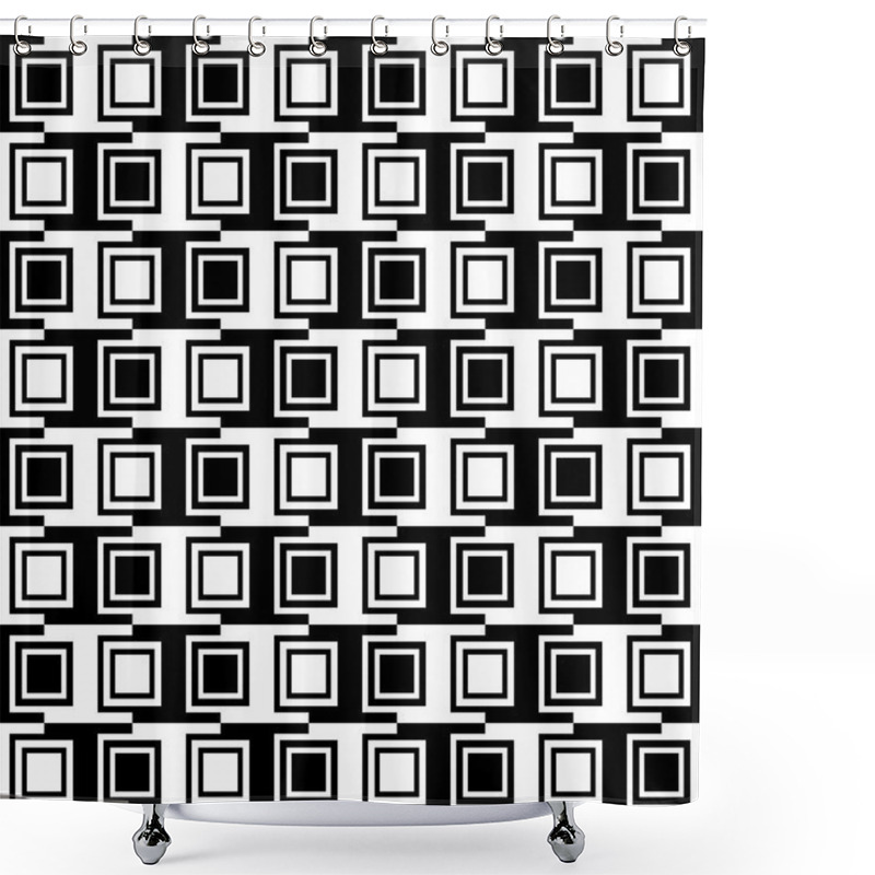 Personality  Squares Abstract Pattern. Shower Curtains