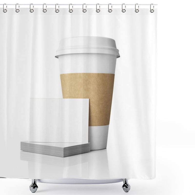 Personality  Paper Cup And Cards Shower Curtains