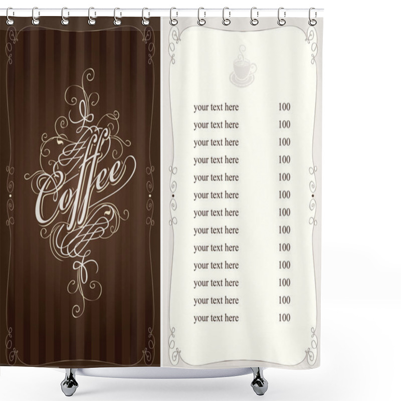 Personality  Coffee Menu Shower Curtains