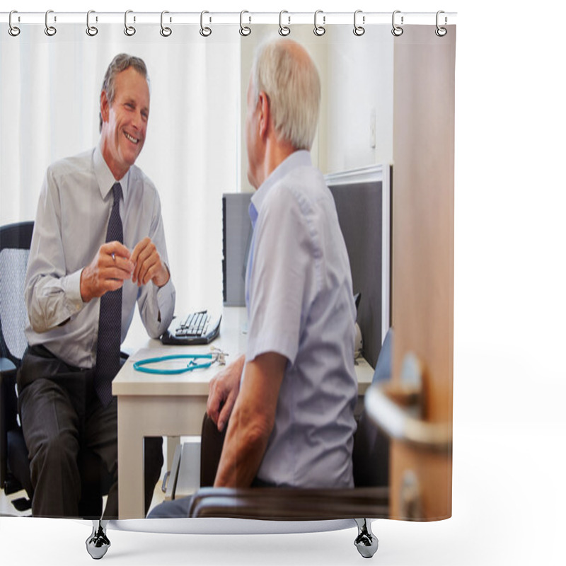 Personality  Senior Patient Having Consultation With Doctor  Shower Curtains