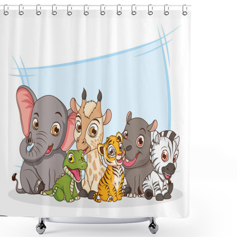 Personality  Cute Six Animals Babies Cartoon Characters Shower Curtains